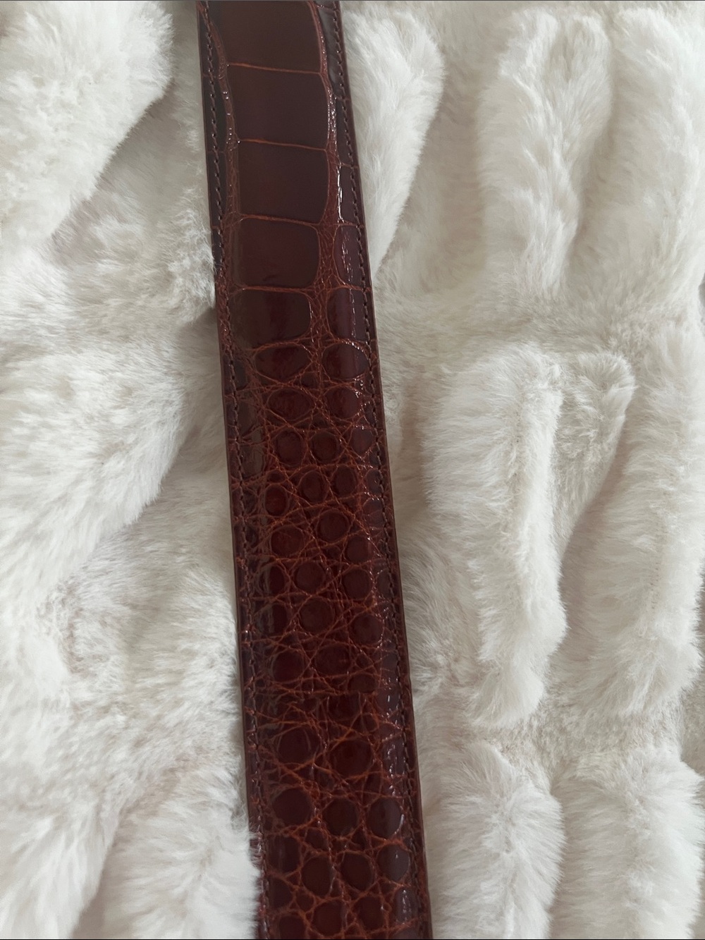 Cole Haan Men's American Alligator Leather Belt Cognac Oxblood Size 34 - Picture 12 of 16